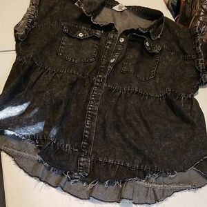 Stylish Black Denim Shirt